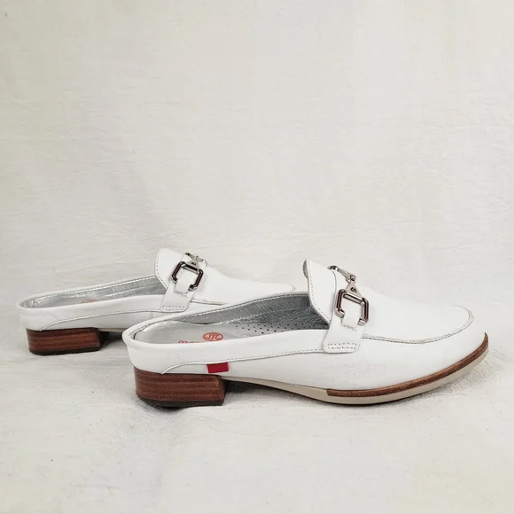 Marc Joseph New York Park Ave Mule White Leather Loafer Slide Silver Bit Size 6 - Picture 3 of 14